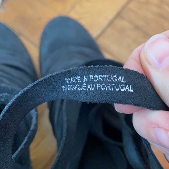 Free People Size 7 Distressed Black Leather Booties - Picture 6 of 6